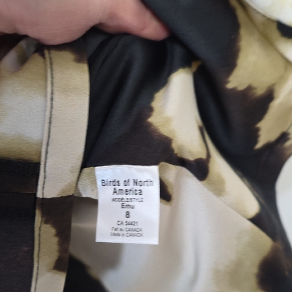 Birds‑of‑North‑America — Black & Cream Print Long‑Sleeve Mini Shirt‑Dress — Size - Picture 6 of 11